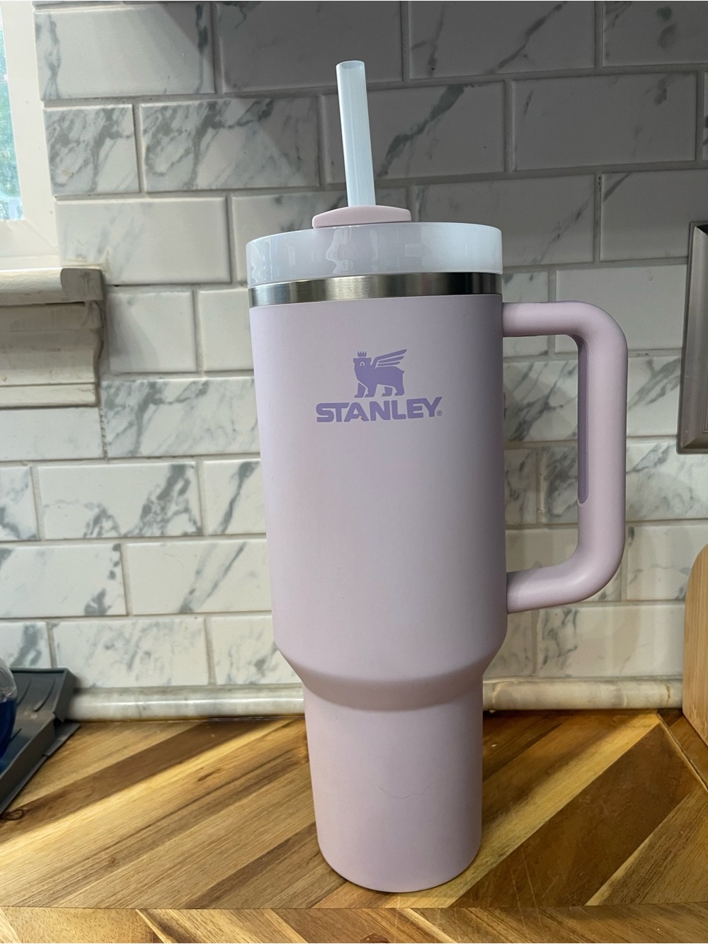Stanley Purple Stainless Steel Tumbler with Handle and Straw